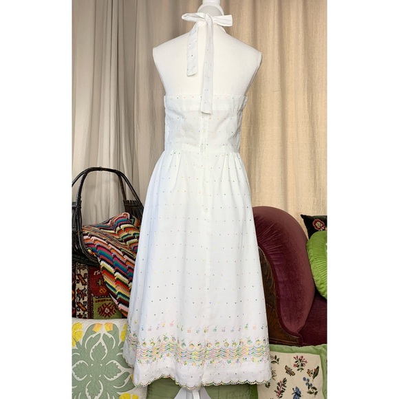 70s Eyelet Halter Dress - Picture 4 of 10